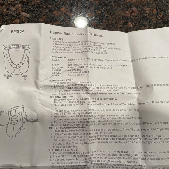 ESPN FM Radio Scanner Run Step Calorie Counter Walking Distance Pedometer - Picture 7 of 8